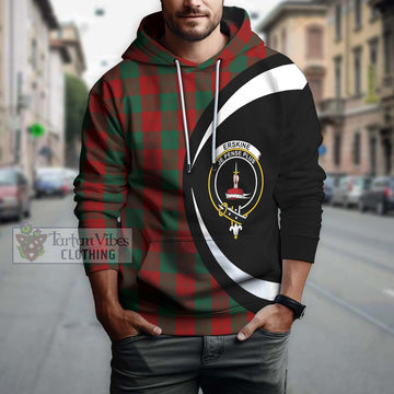 Tartan Vibes Clothing Erskine Tartan Hoodie with Family Crest Circle Style