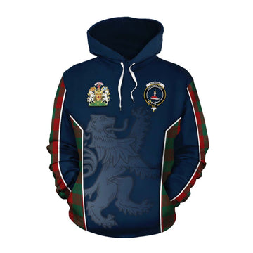 Tartan Vibes Clothing Erskine Tartan Cotton Hoodie with Family Crest and Lion Rampant Vibes Sport Style