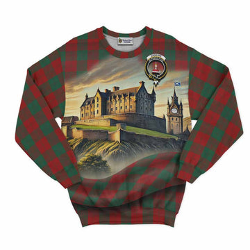 Erskine Tartan Family Crest Sweatshirt with Scottish Ancient Castle Style