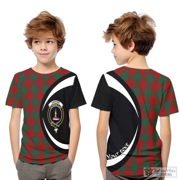 Erskine Tartan Kid T-Shirt with Family Crest Circle Style Youth XL Size14 - Tartan Vibes Clothing