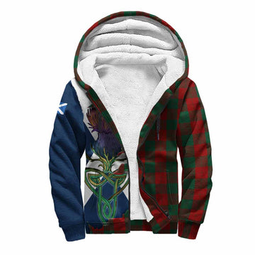 Tartan Vibes Clothing Erskine Tartan Family Crest Sherpa Hoodie Scottish Thistle Celtic Inspired