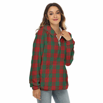 Tartan Vibes Clothing Erskine Tartan Women's Borg  Half Zip Fleece Hoodie