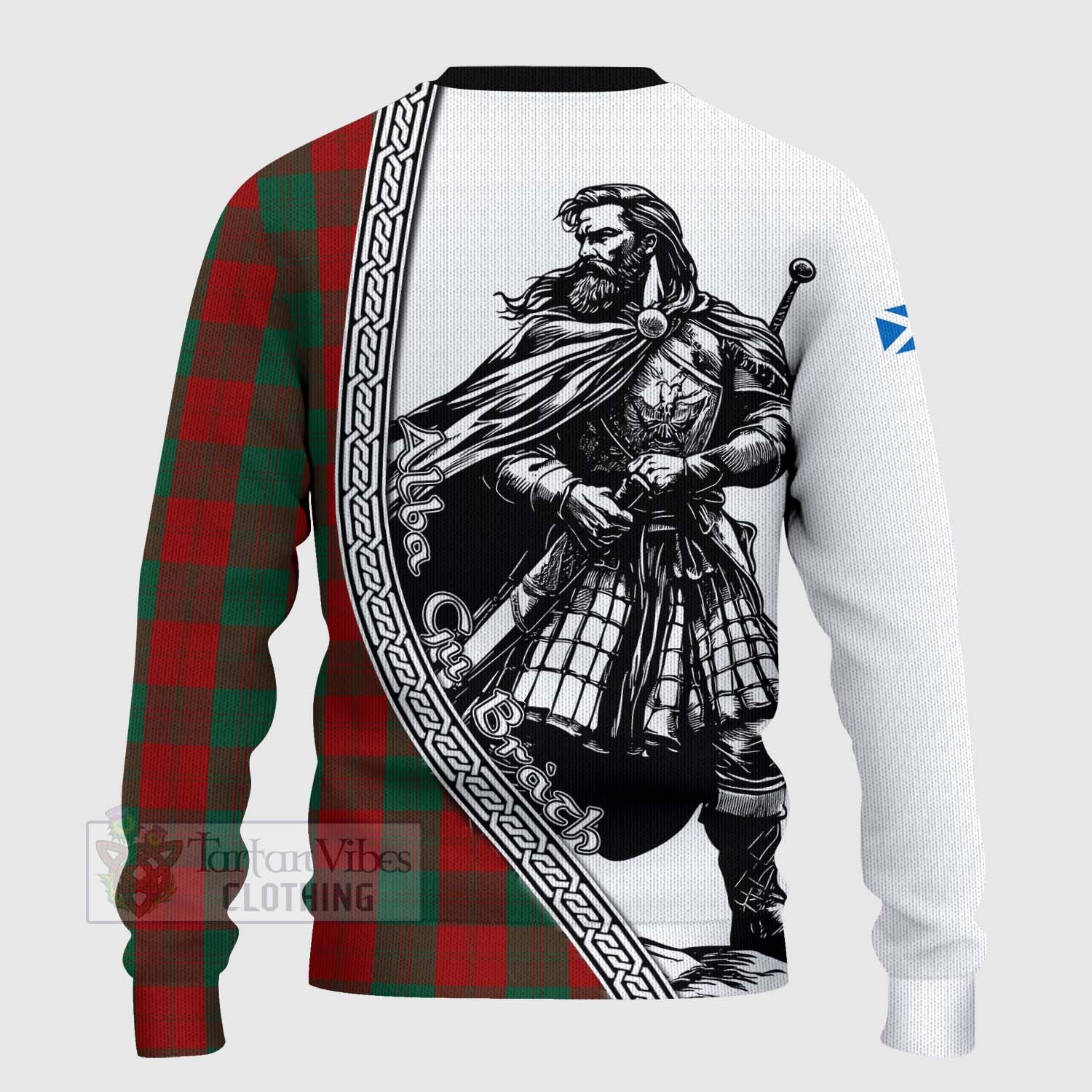 Erskine Tartan Clan Crest Knitted Sweater with Highlander Warrior Celtic Style - Tartan Vibes Clothing