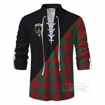 Tartan Vibes Clothing Erskine Tartan Ghillie Kilt Shirt with Family Crest and Military Logo Style