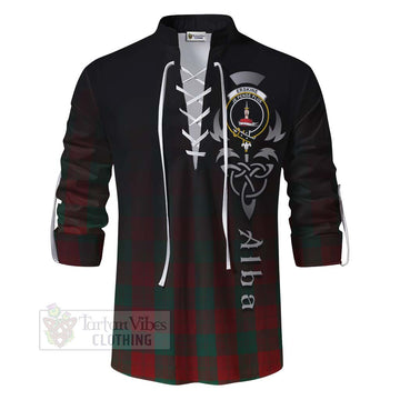 Tartan Vibes Clothing Erskine Tartan Ghillie Kilt Shirt Featuring Alba Gu Brath Family Crest Celtic Inspired
