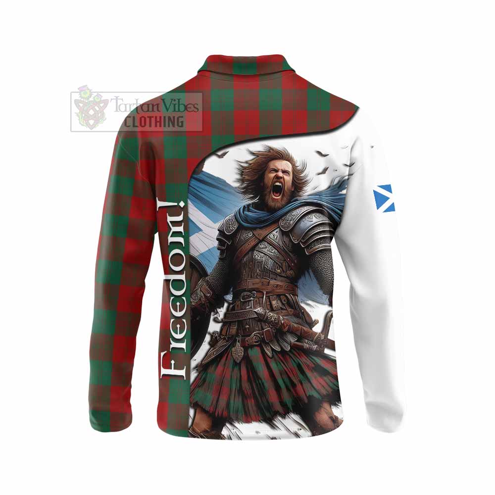 Tartan Vibes Clothing Erskine Crest Tartan Long Sleeve Polo Shirt Inspired by the Freedom of Scottish Warrior