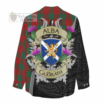 Erskine Tartan Family Crest Women's Casual Shirt Lion Rampant Royal Thistle Shield Celtic Inspired