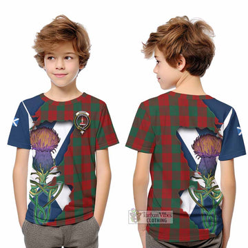 Erskine Tartan Family Crest Kid T-Shirt Scottish Thistle Celtic Inspired