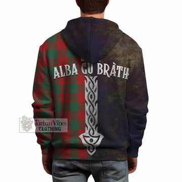 Tartan Vibes Clothing Erskine Tartan Family Crest Hoodie Alba Gu Brath Be Brave Lion Ancient Style