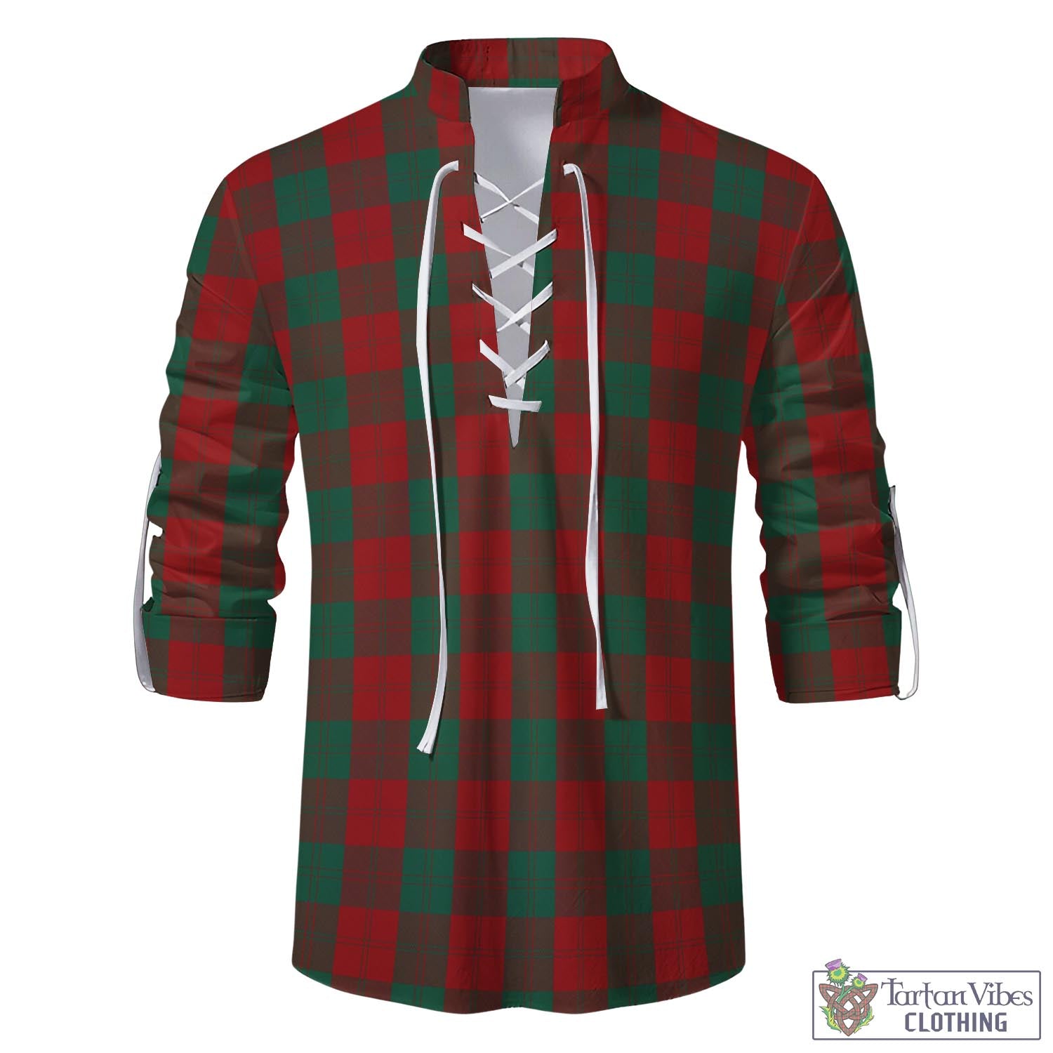 Tartan Vibes Clothing Erskine Tartan Men's Scottish Traditional Jacobite Ghillie Kilt Shirt