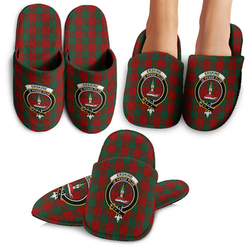 Erskine Tartan Home Slippers with Family Crest - Tartanvibesclothing
