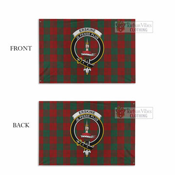 Tartan Vibes Clothing Erskine Tartan House Flag with Family Crest