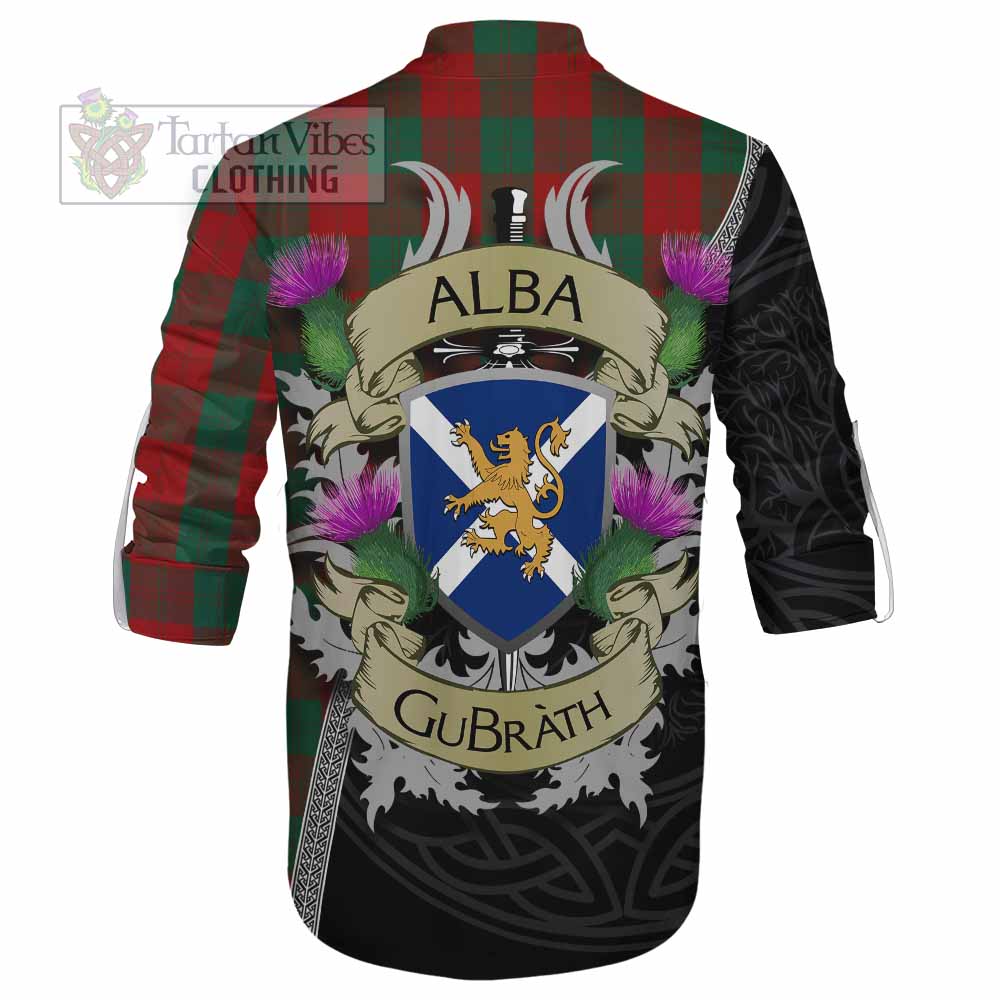 Tartan Vibes Clothing Erskine Tartan Family Crest Ghillie Kilt Shirt Lion Rampant Royal Thistle Shield Celtic Inspired