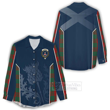 Erskine Tartan Women's Casual Shirt with Family Crest and Scottish Thistle Vibes Sport Style