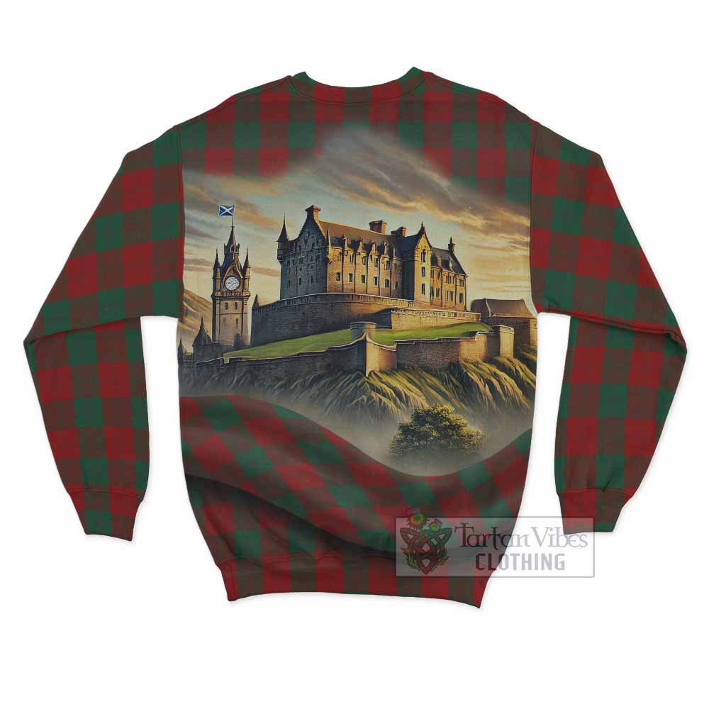 Tartan Vibes Clothing Erskine Tartan Family Crest Sweatshirt with Scottish Ancient Castle Style