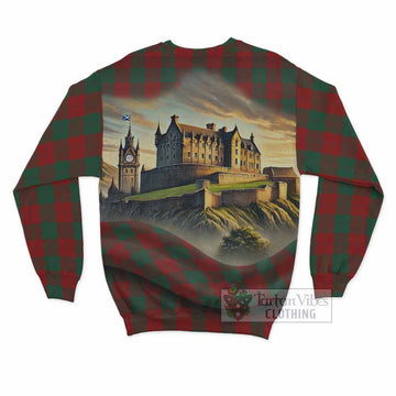 Erskine Tartan Family Crest Sweatshirt with Scottish Ancient Castle Style