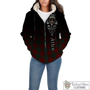 Tartan Vibes Clothing Erskine Tartan Sherpa Hoodie Featuring Alba Gu Brath Family Crest Celtic Inspired