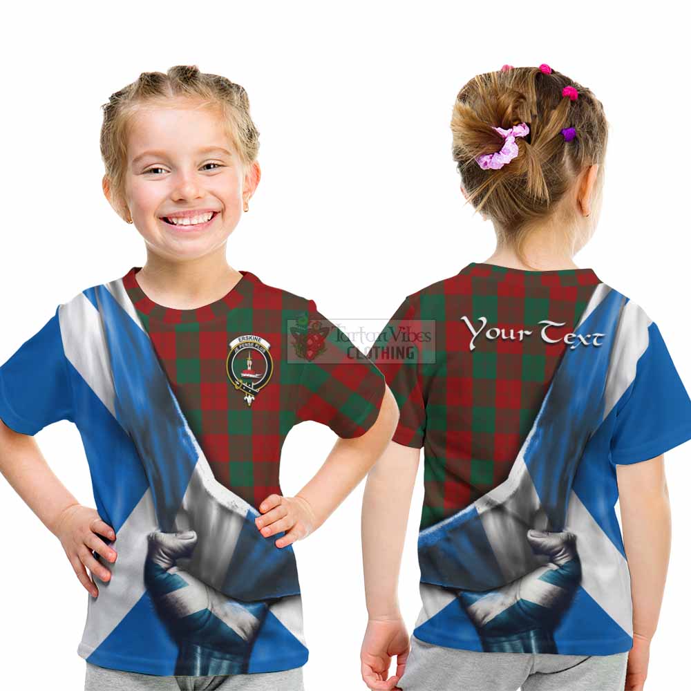 Tartan Vibes Clothing Erskine Tartan Kid T-Shirt with Family Crest Scotland Patriotic Style
