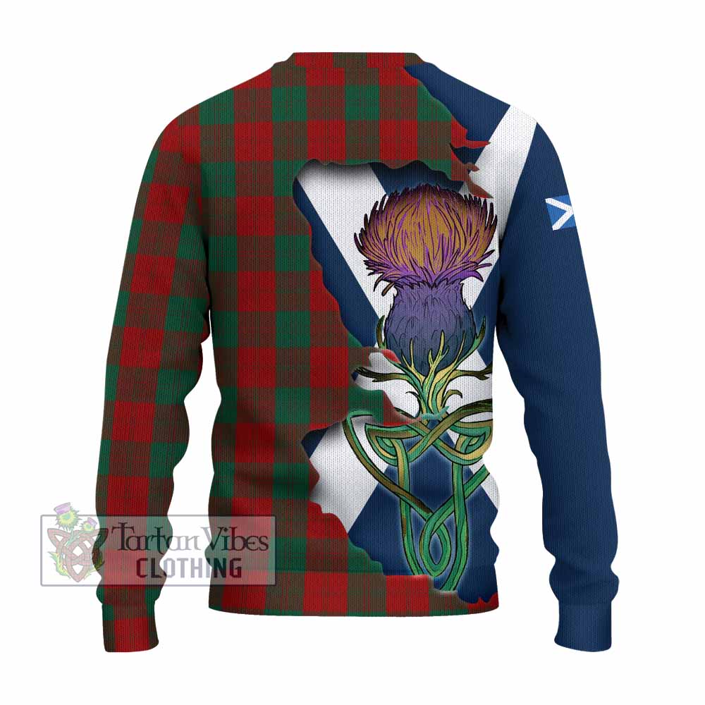 Tartan Vibes Clothing Erskine Tartan Family Crest Knitted Sweater Scottish Thistle Celtic Inspired