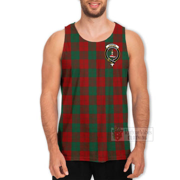 Tartan Vibes Clothing Erskine Tartan Men's Tank Top with Family Crest and Bearded Skull Holding Bottles of Whiskey