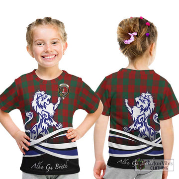 Erskine Tartan Kid T-Shirt with Alba Gu Brath Regal Lion Emblem - Tartanvibesclothing Shop