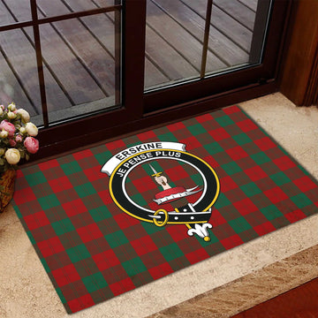 Erskine Tartan Rubber Doormat with Family Crest