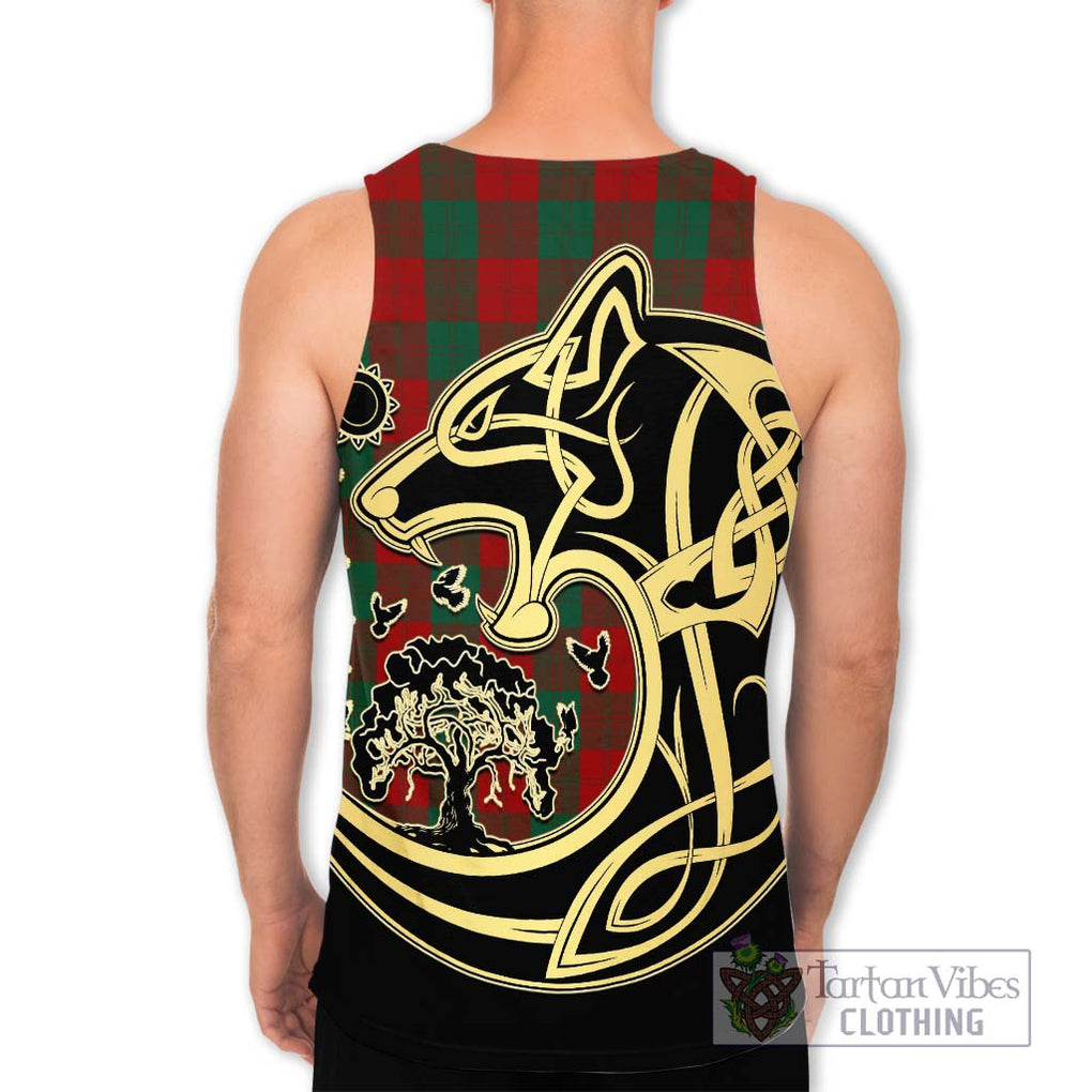 Erskine Tartan Men's Tank Top with Family Crest Celtic Wolf Style - Tartan Vibes Clothing