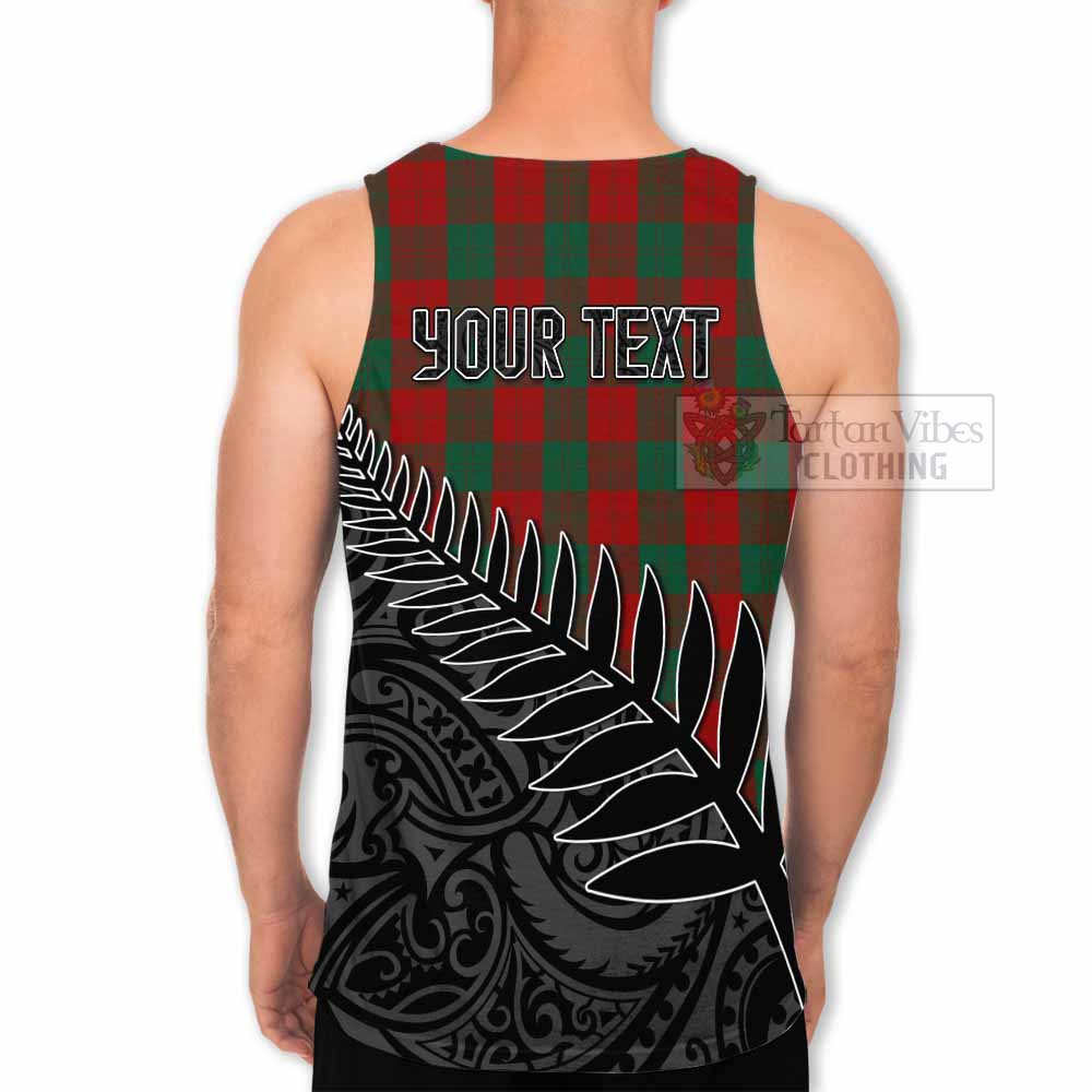 Tartan Vibes Clothing Erskine Crest Tartan Men's Tank Top with New Zealand Silver Fern Half Style