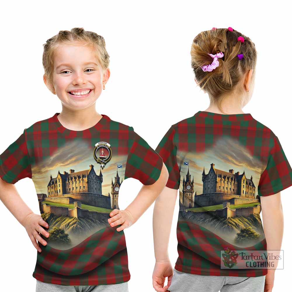 Tartan Vibes Clothing Erskine Tartan Family Crest Kid T-Shirt with Scottish Ancient Castle Style