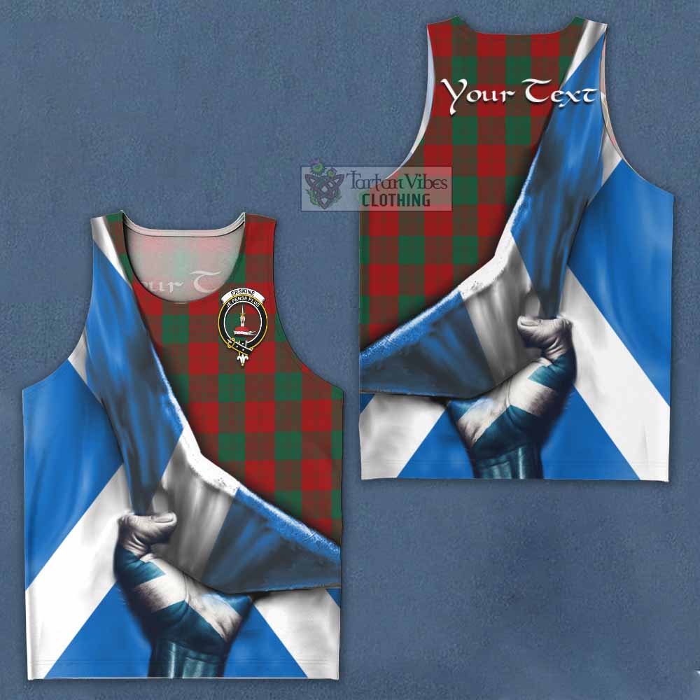 Tartan Vibes Clothing Erskine Tartan Men's Tank Top with Family Crest Scotland Patriotic Style