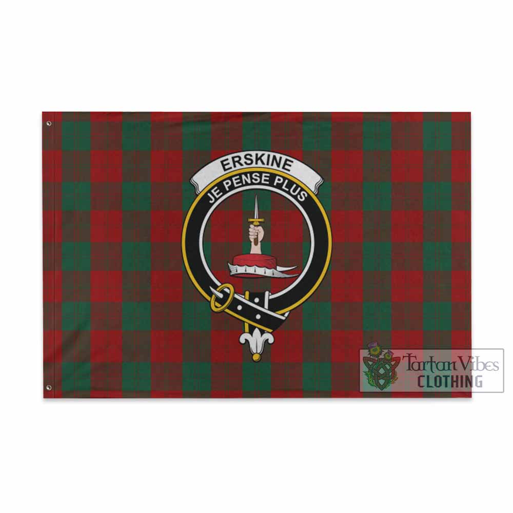 Tartan Vibes Clothing Erskine Tartan House Flag with Family Crest