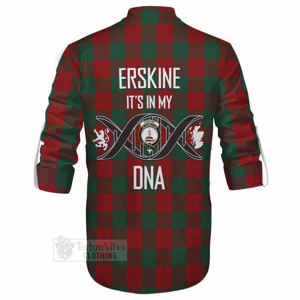 Tartan Vibes Clothing Erskine Tartan Ghillie Kilt Shirt with Family Crest DNA In Me Style