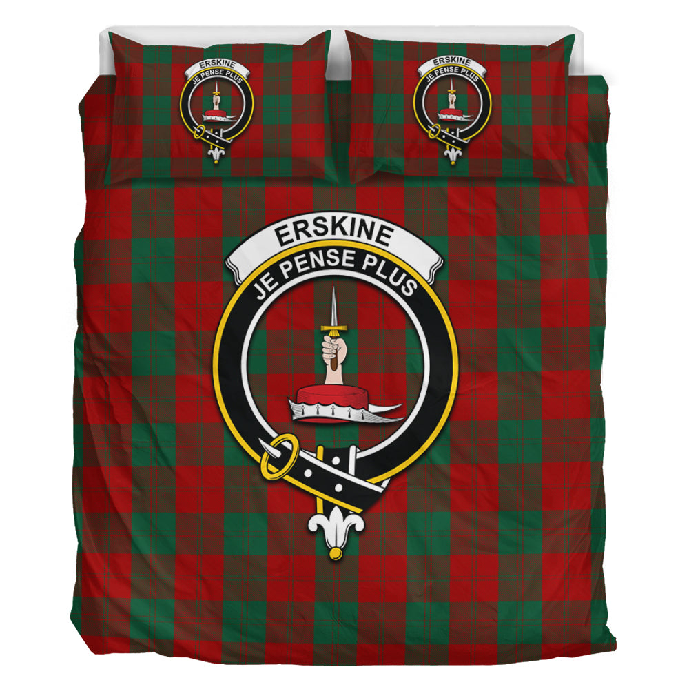 Erskine Tartan Bedding Set with Family Crest - Tartan Vibes Clothing