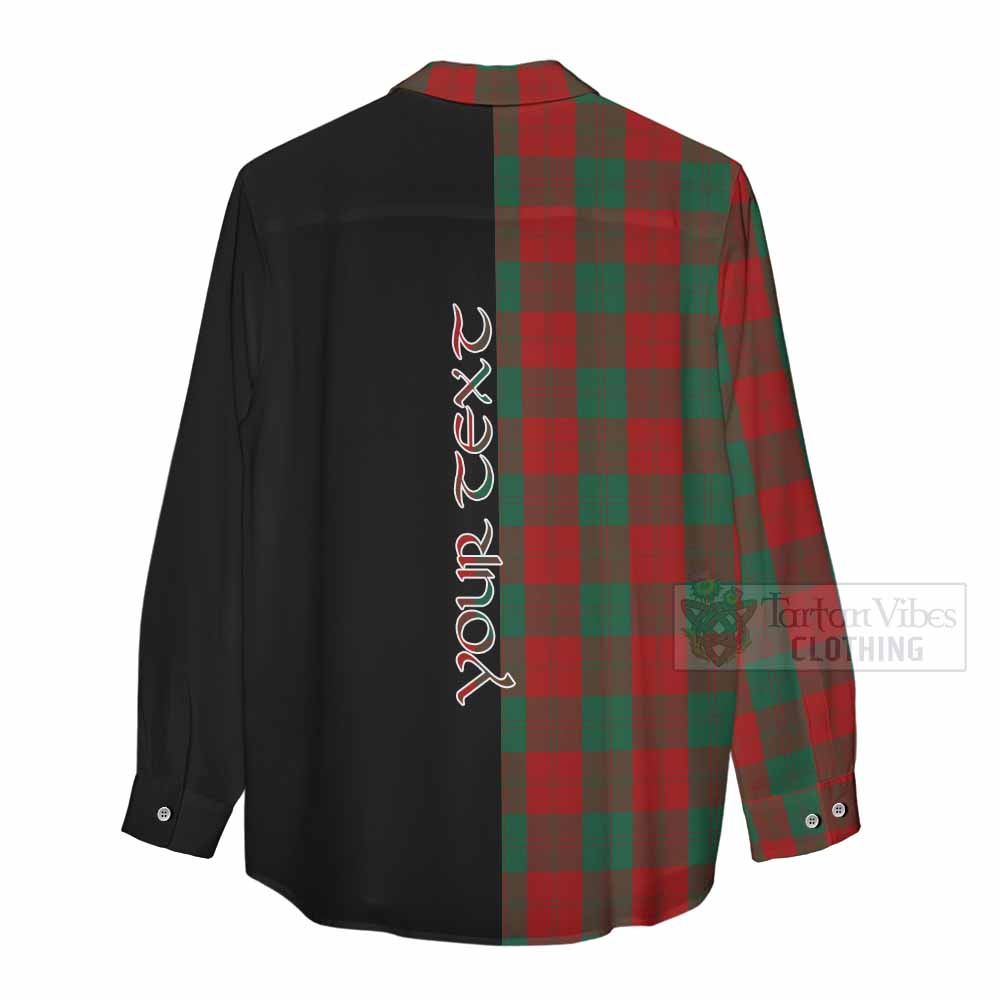 Tartan Vibes Clothing Erskine Tartan Women's Casual Shirt with Family Crest and Half Of Me Style