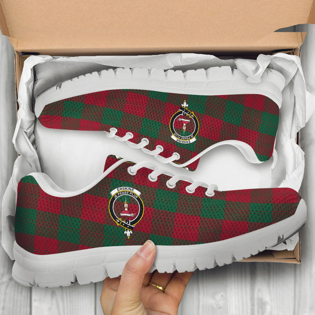 Erskine Tartan Sneakers with Family Crest - Tartan Vibes Clothing