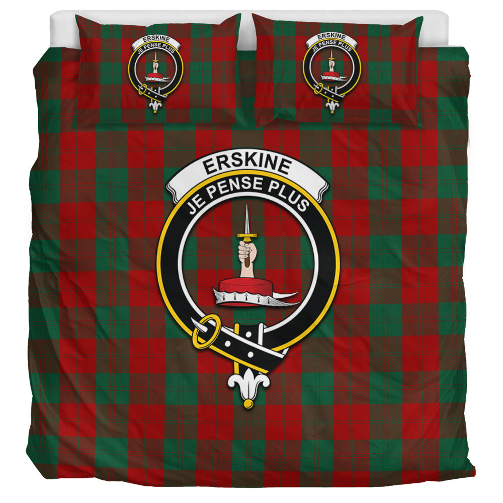 Erskine Tartan Bedding Set with Family Crest UK Bedding Set UK Super King 104*94 inch - Tartan Vibes Clothing