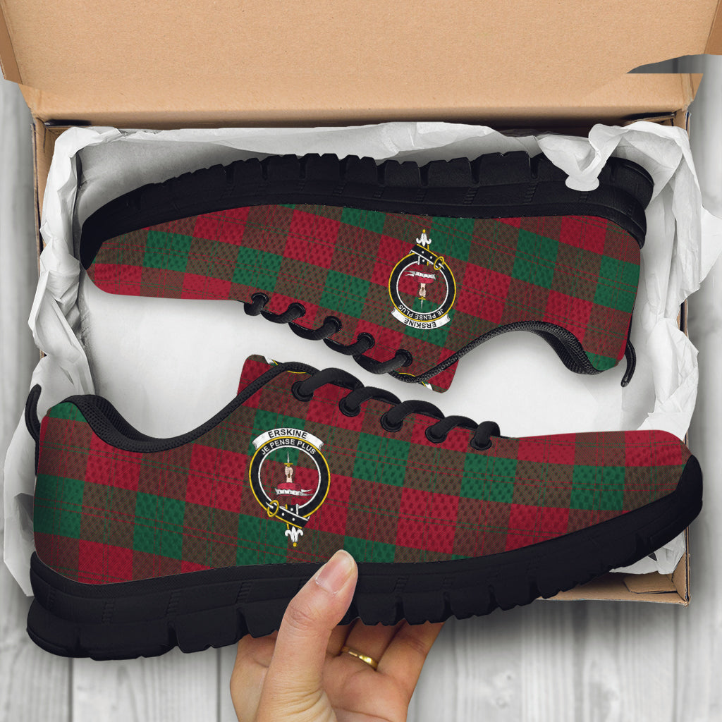 Erskine Tartan Sneakers with Family Crest - Tartan Vibes Clothing