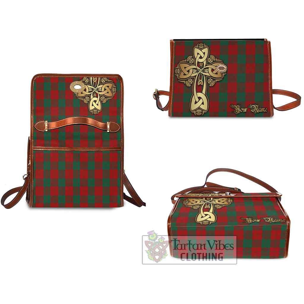 Tartan Vibes Clothing Erskine Tartan Waterproof Canvas Bag Golden Thistle Celtic Cross Style
