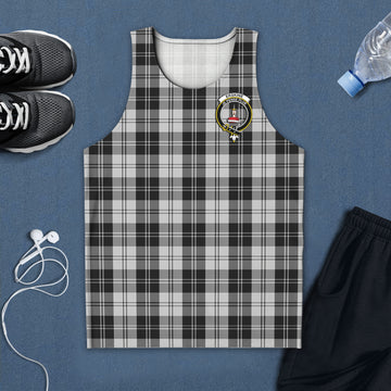 Erskine Black and White Tartan Mens Tank Top with Family Crest