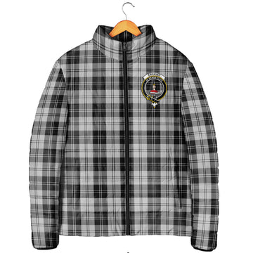 Erskine Black and White Tartan Padded Jacket with Family Crest