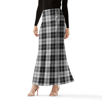 Erskine Black and White Tartan Womens Full Length Skirt