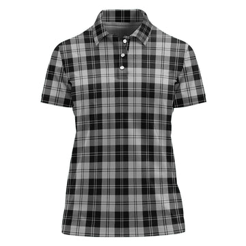 Erskine Black and White Tartan Polo Shirt For Women