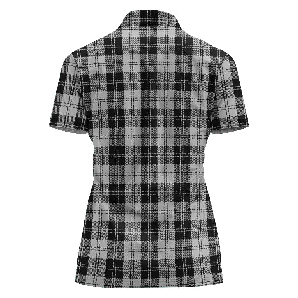 erskine-black-and-white-tartan-polo-shirt-with-family-crest-for-women