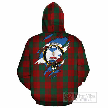 Erskine Clan Crest In Me Tartan Cotton Hoodie Scotland Flag Style