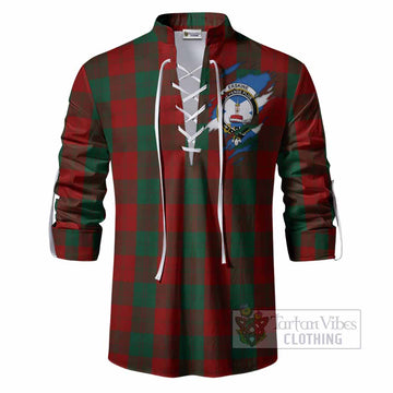 Erskine Clan Crest In Me Tartan Ghillie Shirt Scotland Flag Style