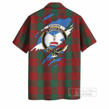 Erskine Clan Crest In Me Tartan Hawaiian Shirt Scotland Flag Style