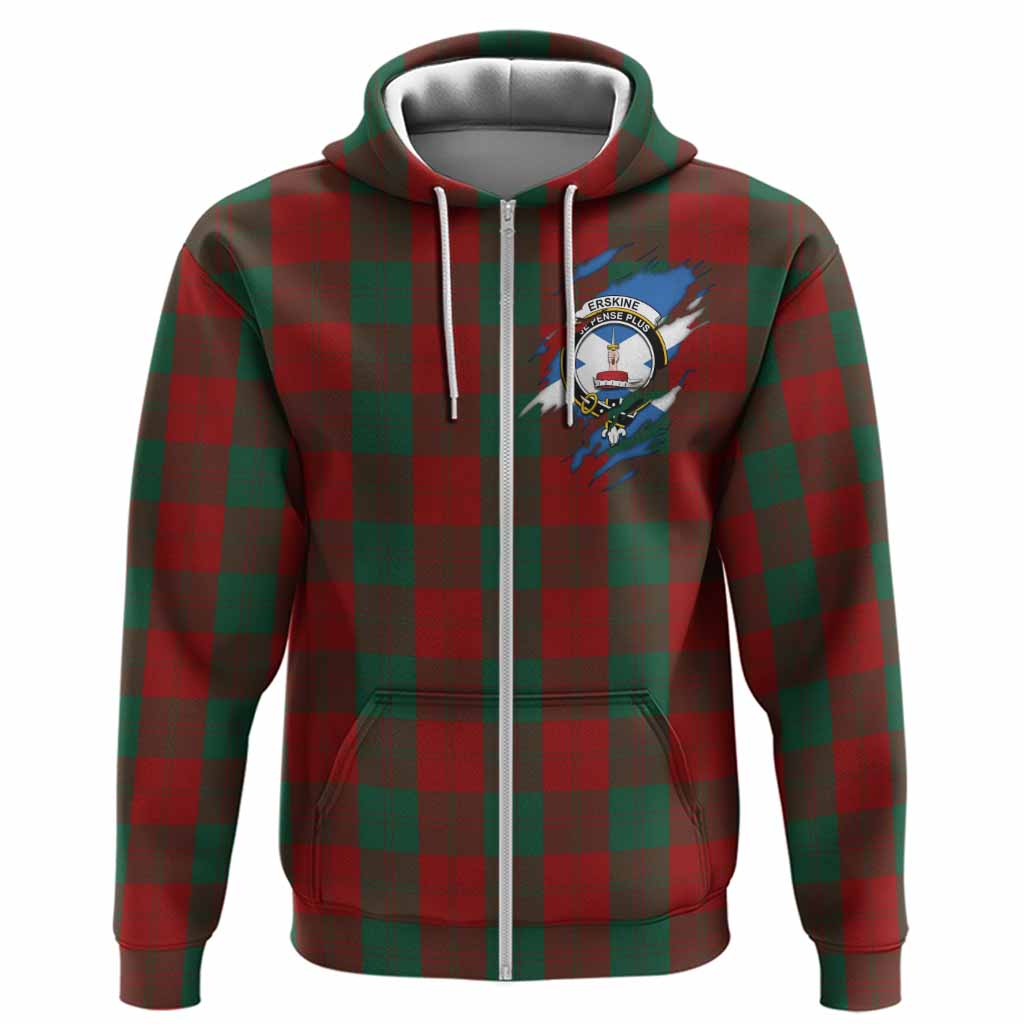 Erskine Clan Crest In Me Tartan Hoodie Scotland Flag Style