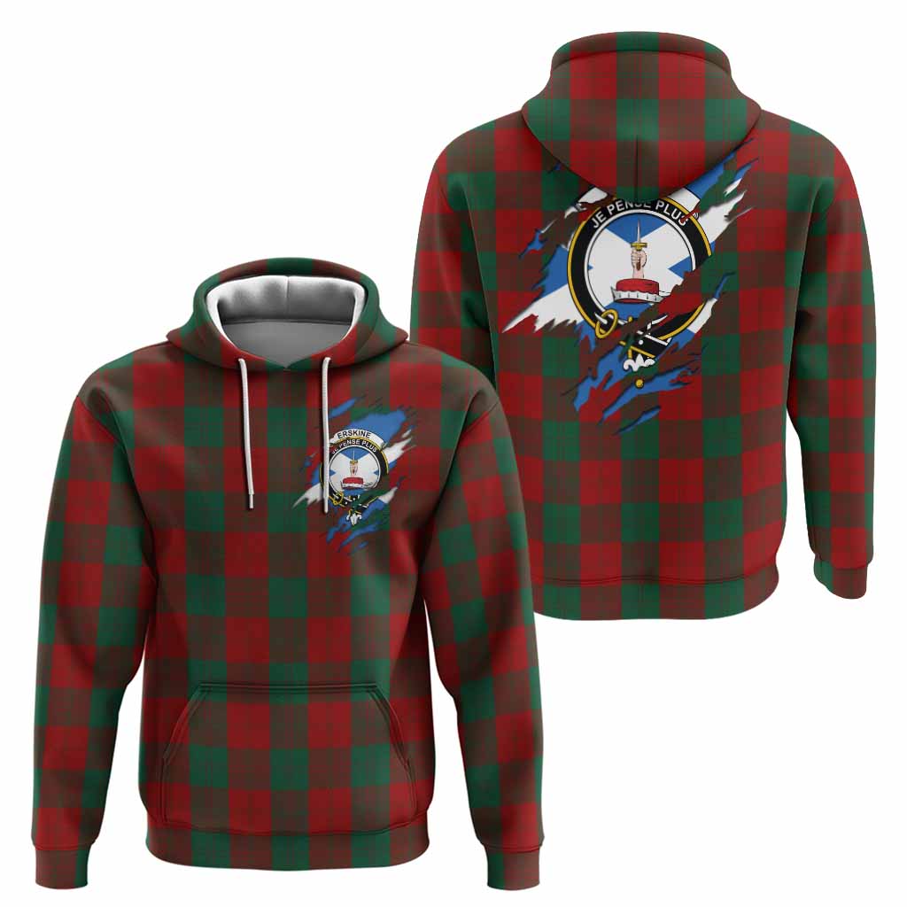 Erskine Clan Crest In Me Tartan Hoodie Scotland Flag Style