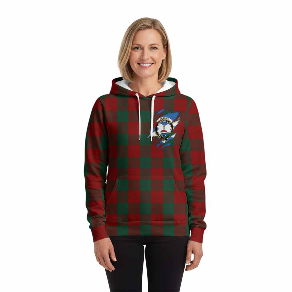 Erskine Clan Crest In Me Tartan Hoodie Scotland Flag Style