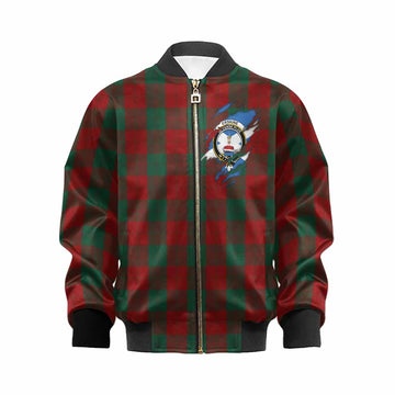 Erskine Clan Crest In Me Tartan Kid Bomber Jacket Scotland Flag Style